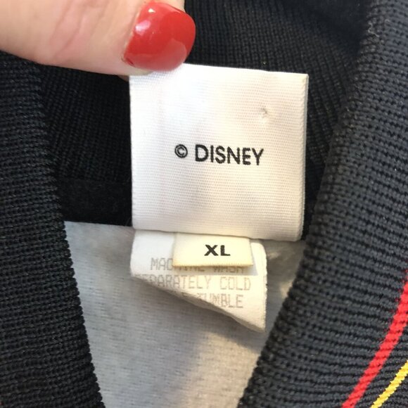 Vintage Disney Wear Mickey Mouse Letterman Jacket Black Satin Made In USA Size L - Picture 9 of 11